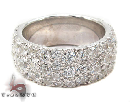 14K Gold 3 Row Pave Diamond Ring, photo 6 of 7