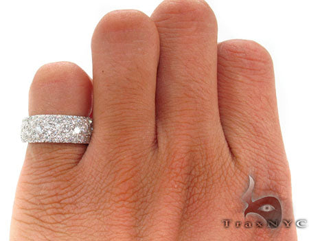 14K Gold 3 Row Pave Diamond Ring, photo 7 of 7