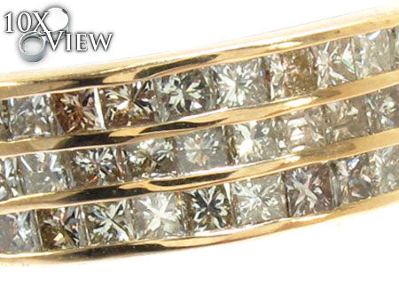 3 Row Princess Cut Diamond Ring 22583 - Image 3
