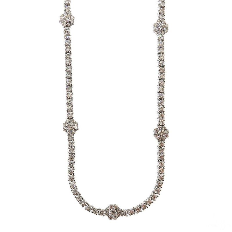 3 pointer Flower Motif Diamond Tennis Chain 69882 - Image 1