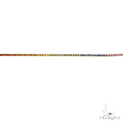 14K Gold 3.5 Pointer Rainbow Sapphire Tennis Bracelet, photo 7 of 7