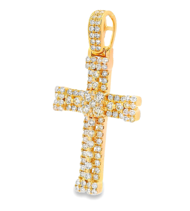 Celestial Cluster Cross Pendant in 14K gold, view 4
