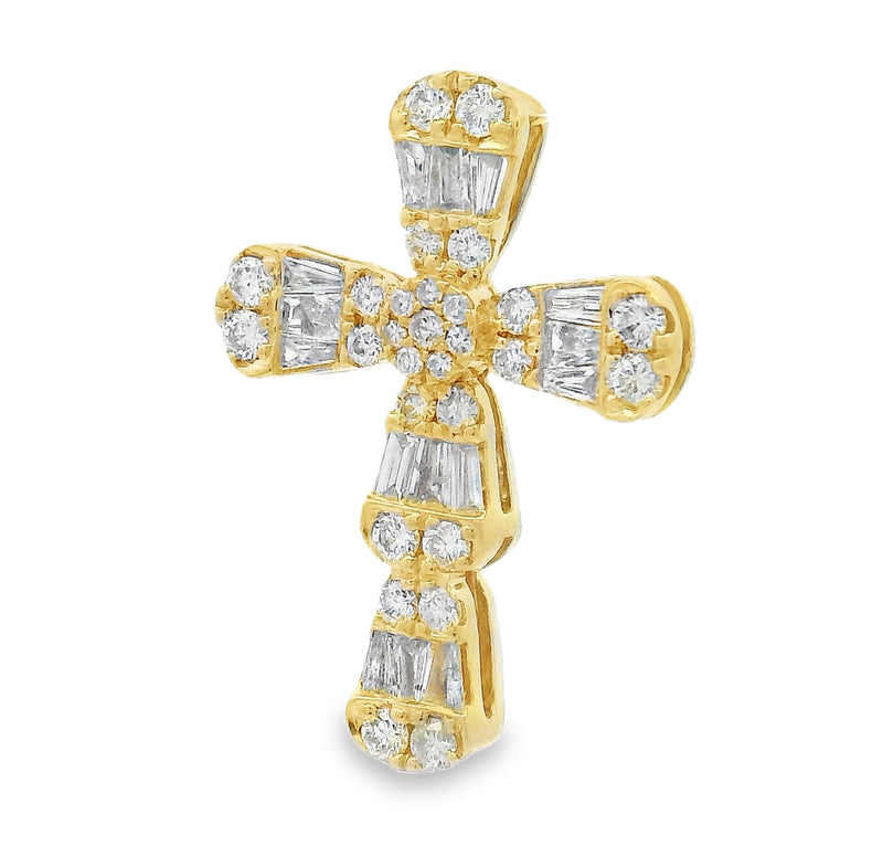 14K Gold Baguette Diamond Cross, photo 5 of 9