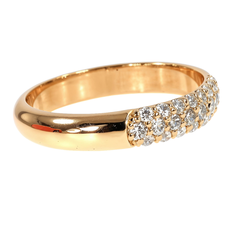 3 Row Diamond Wedding Band in 14K gold, view 3