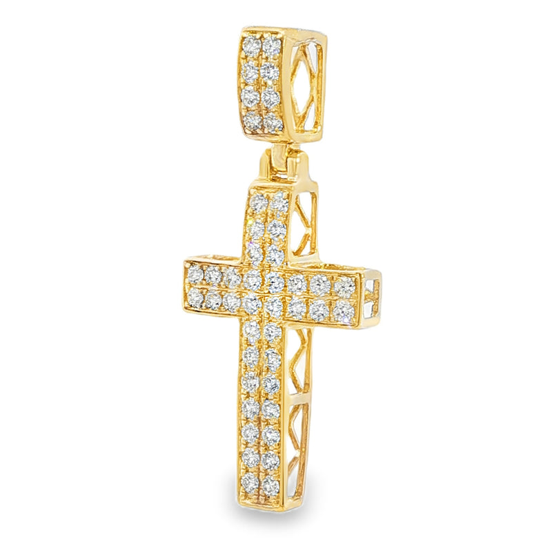 Diamond Cross Pendant Small in 14K gold, view 3
