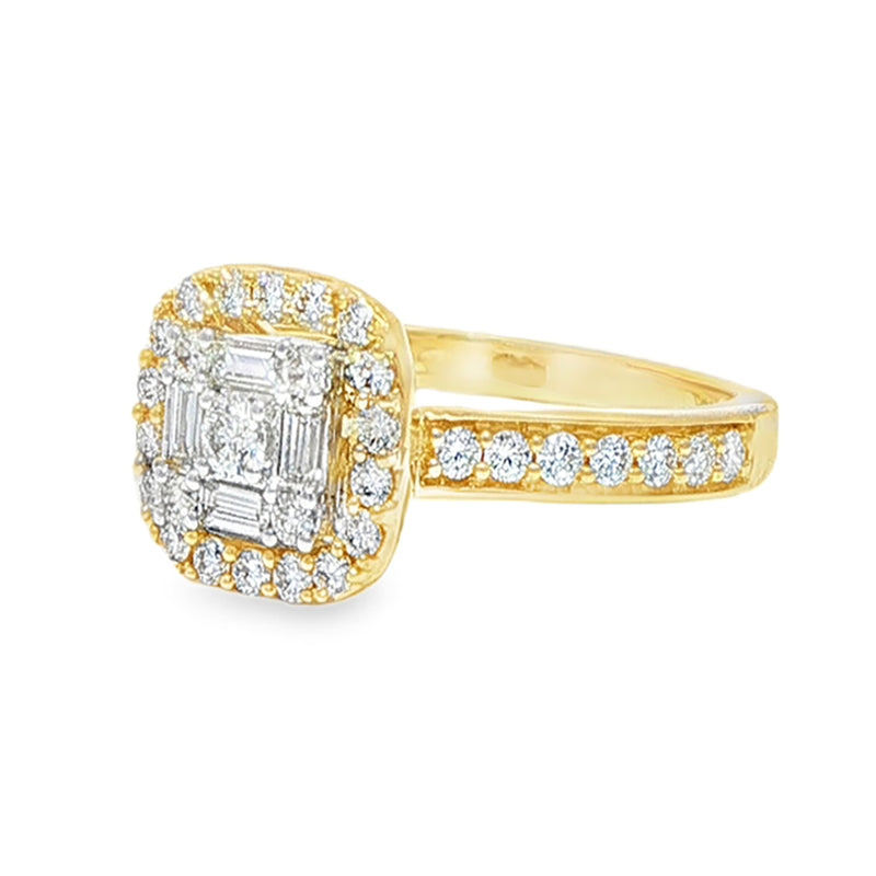 Baguette Diamond Engagement Ring in 14K gold, view 6
