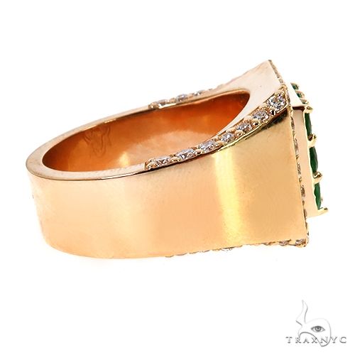 14K Gold 3x3 Emerald Diamond Ring, photo 3 of 6
