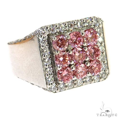 14K Gold 3x3 Pink Diamond Ring (Lab), photo 2 of 6