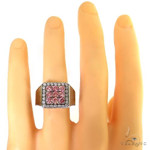 14K Gold 3x3 Pink Diamond Ring (Lab), photo 6 of 6