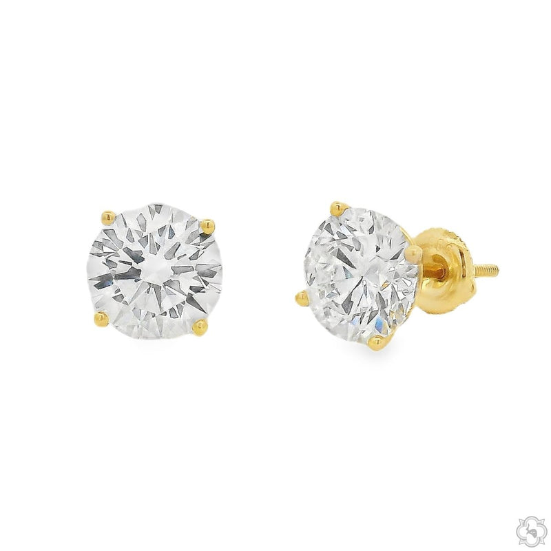 14K Gold 8 Ctw Round-Cut Diamond Studs (Lab), photo 3 of 7
