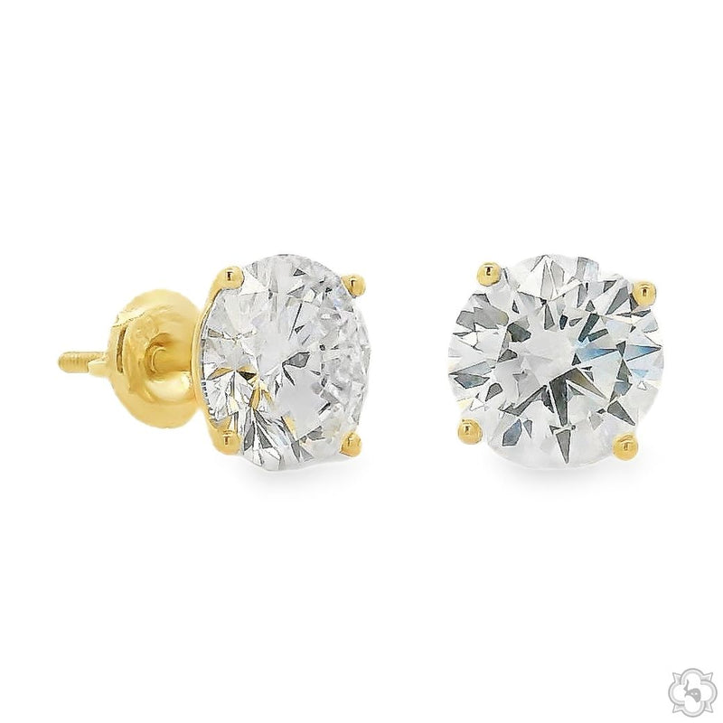14K Gold 8 Ctw Round-Cut Diamond Studs (Lab), photo 4 of 7