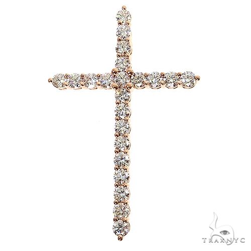 Rose gold cross pendant with 40 sparkling diamonds, men's jewelry accessory