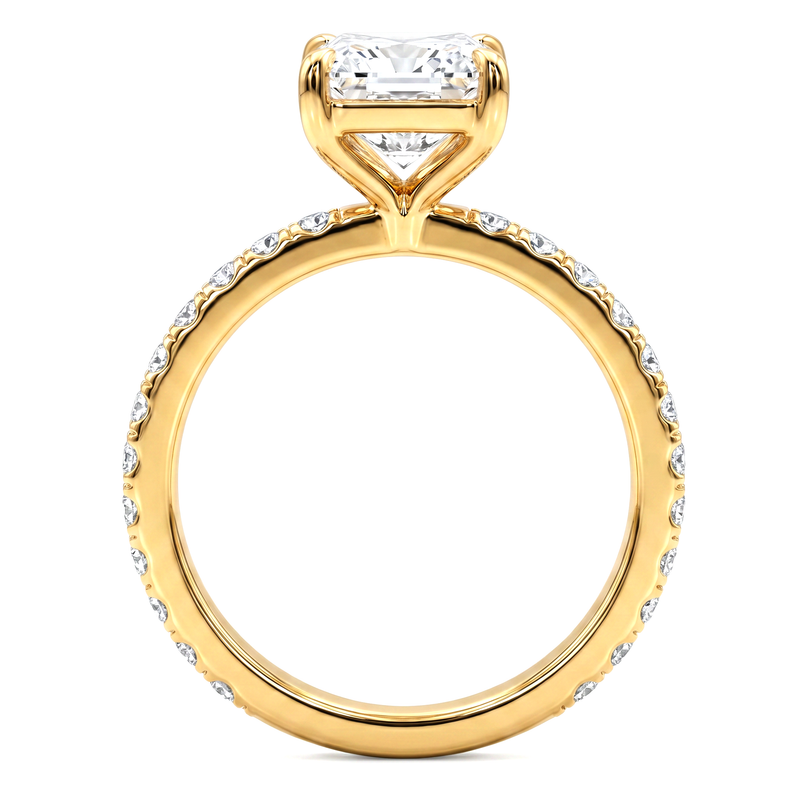 Radiant Cut Diamond Engagement Ring in 18K gold, view 5
