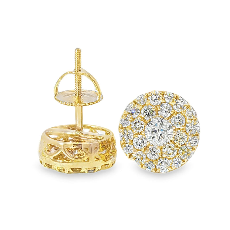 14K Gold Diamond Stud Earrings, view 5