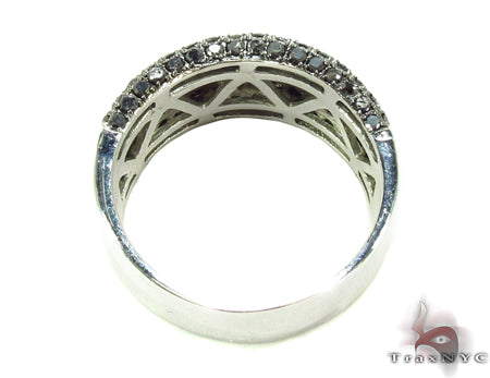 14K Gold 5 Row Black and White Color Diamond Ring, photo 5 of 7