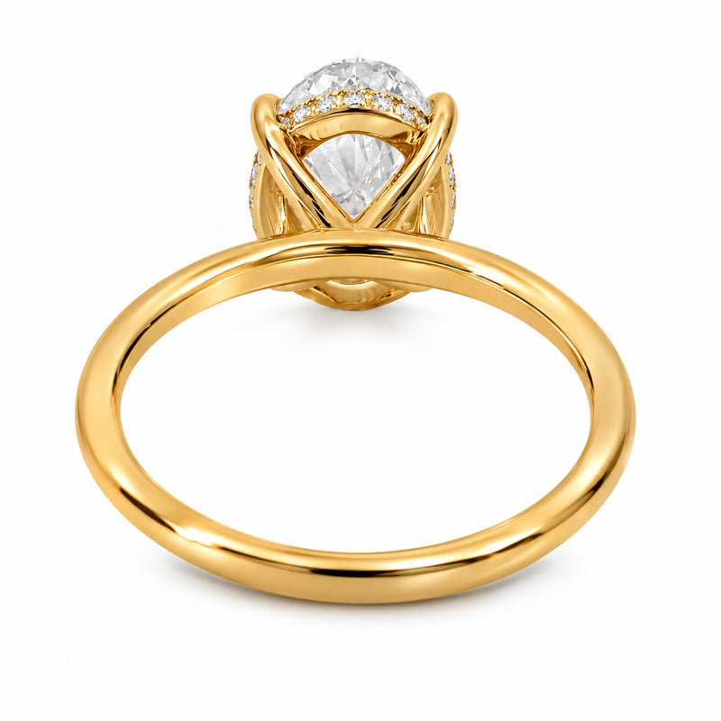 18K Gold 5 Ct Oval Hidden Halo Lab-Grown Diamond Engagement Ring, photo 5 of 6