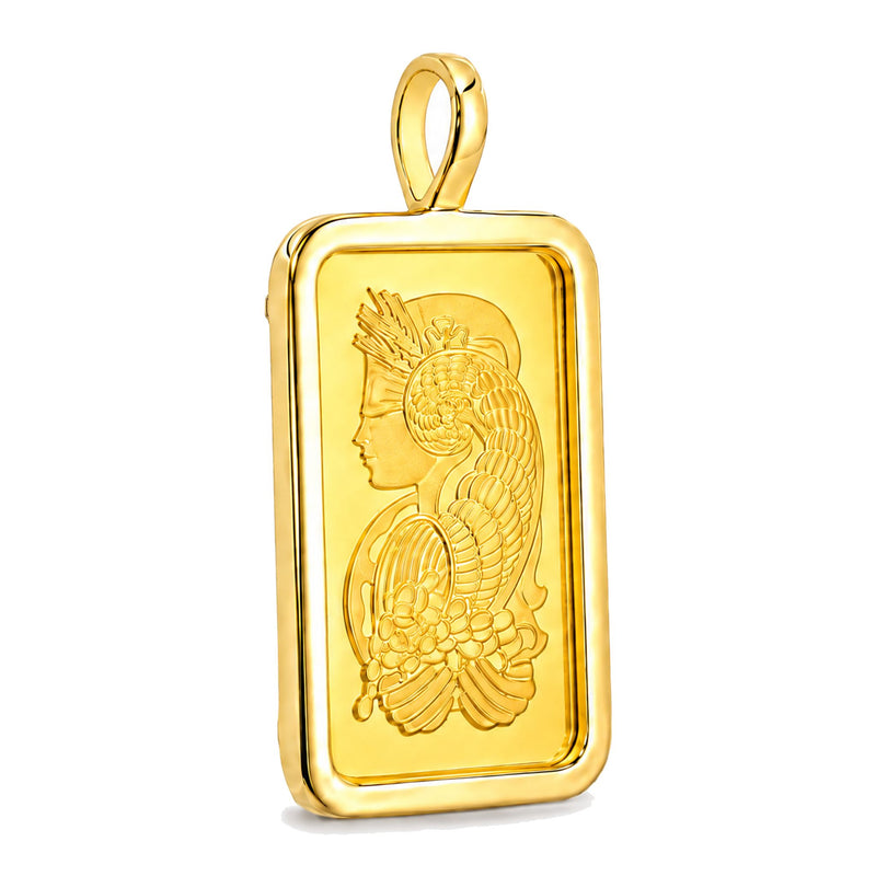 5 Gram 24K Gold Pamp Suisse Bar Pendant 71924 - TRAX4