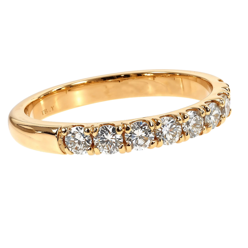 5 Pointer Diamond Wedding Band in 14K gold, view 2