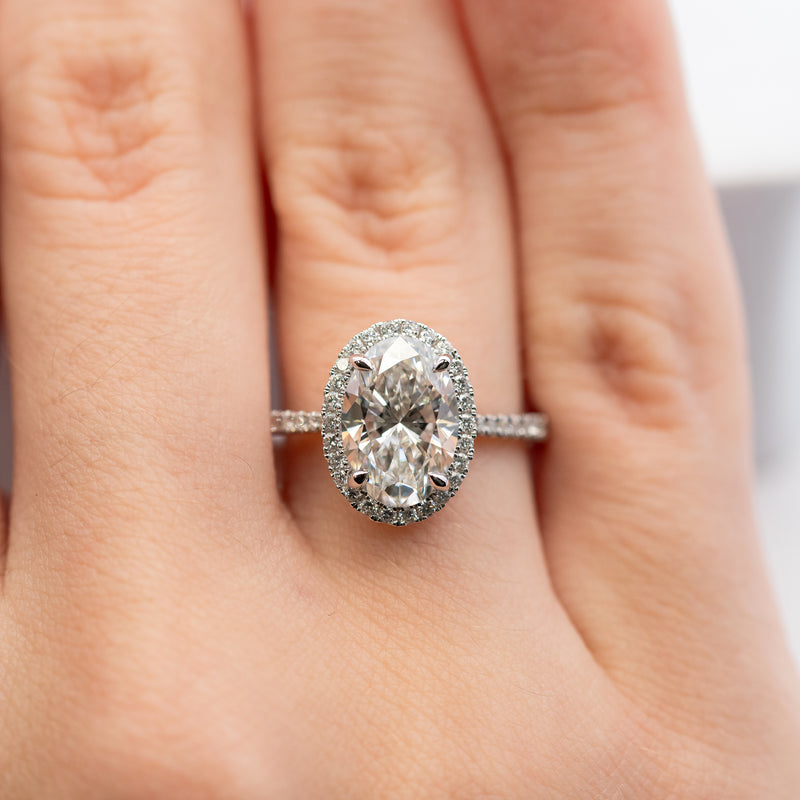 Oval Halo Diamond Engagement Ring in 14K gold, view 5