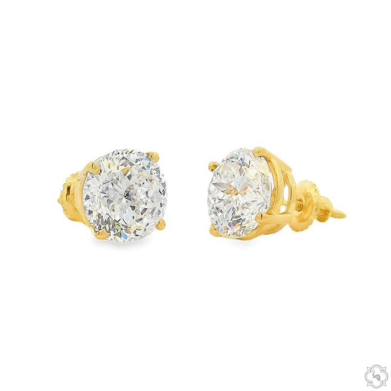 14K Gold 6 Ctw Portuguese-Cut Lab-Grown Diamond Studs, photo 4 of 9
