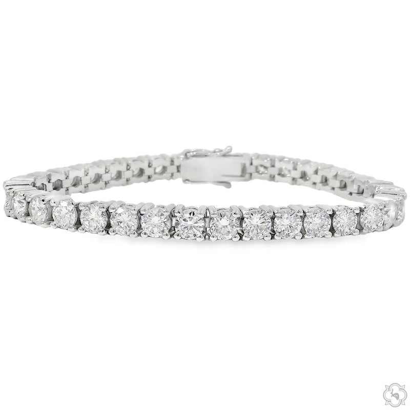 14K gold lab diamond tennis bracelet – continuous round-cut diamond row, secure clasp, top-down view