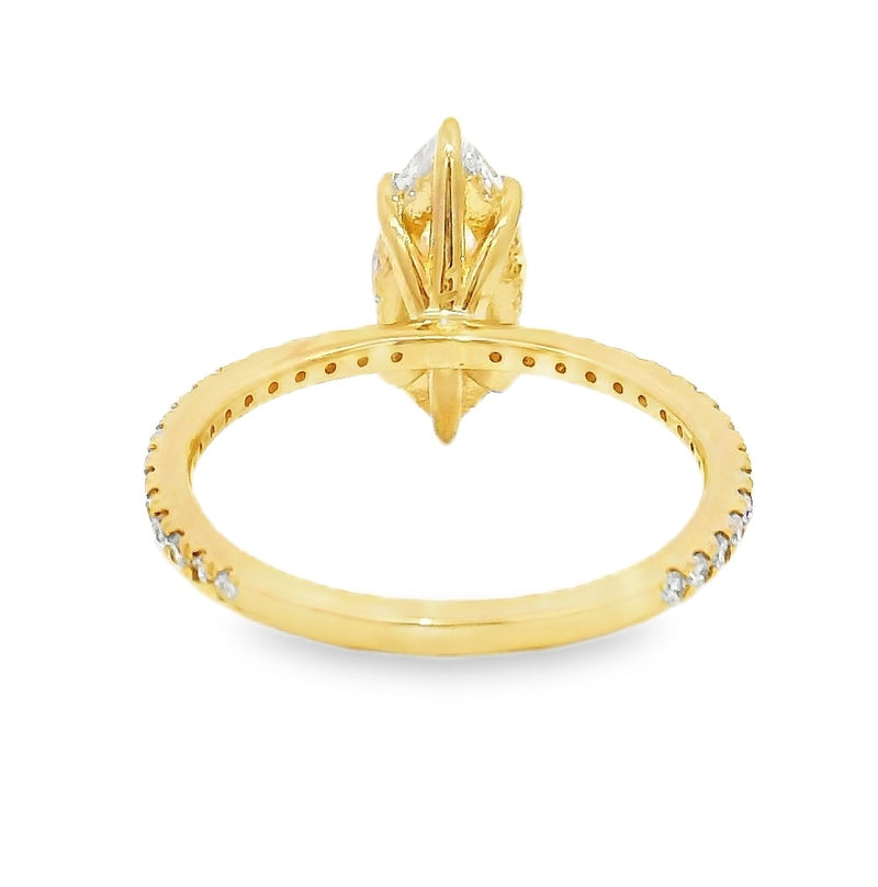 14K Gold Marquise Hidden Halo Lab-Grown Diamond Ring, photo 3 of 6