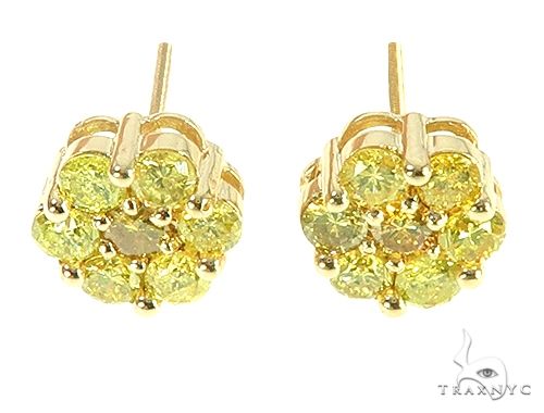 14K Yellow Gold Canary Flower Earrings, photo 1 of 7