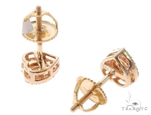 14K Gold Heart Shape Stud Earrings, photo 4 of 5