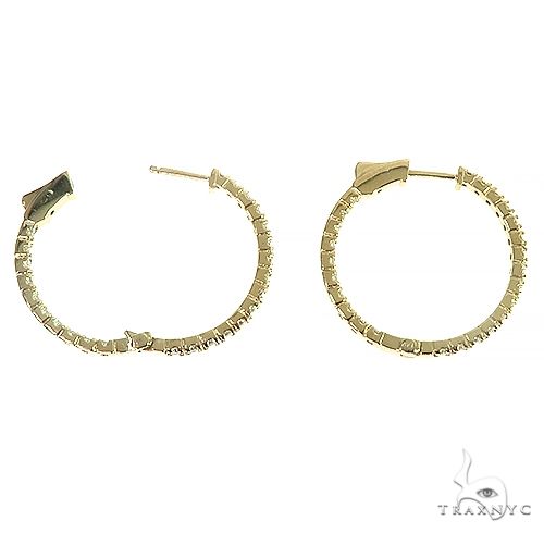 14K Gold Diamond Hoop Earring, photo 3 of 4