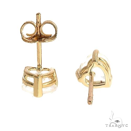 14K Gold Heart Shape White Topaz Earrings 66742 - Image 3