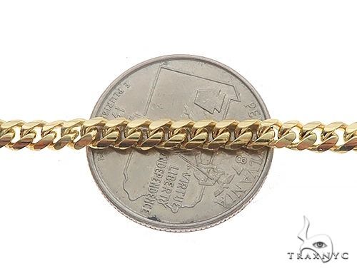 10K Yellow Gold Solid Miami Cuban Link Bracelet 8 Inches 3.3mm, photo 4 of 4