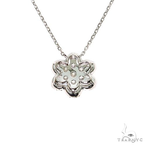18K Gold Flower Diamond Necklace 67633 - Image 4