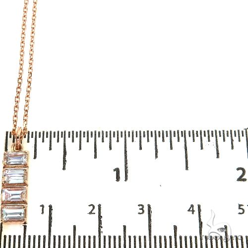 14K Gold Baguette Diamond Necklace 67730 - Image 5