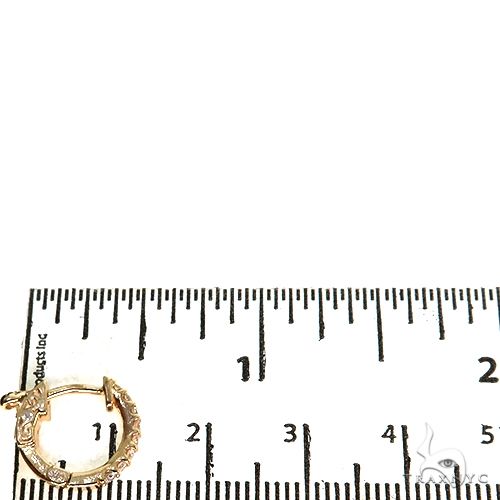 14K Gold Diamond Hoop Earrings, photo 4 of 4