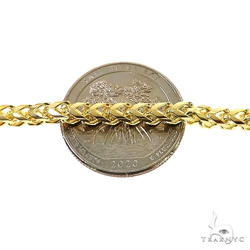 14K Yellow Gold Solid Franco Bracelet 8.5 Inches 4mm, photo 5 of 7