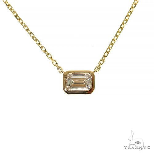 14k gold lab diamond necklace for women – front view showing stone setting and chain detail