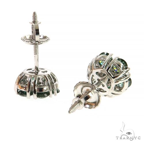 10 PT Green Diamond Flower Earrings (Lab) 68209 - Image 3