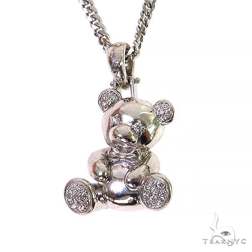 Trax Teddy Bear Diamond Pendant .925 Silver Set 69019 | TraxNYC