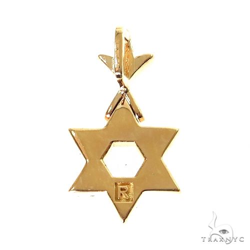 18K Gold Star Of David Diamond Pendant Mini, photo 4 of 8