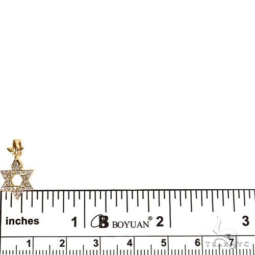 18K Gold Star Of David Diamond Pendant Mini, photo 5 of 8