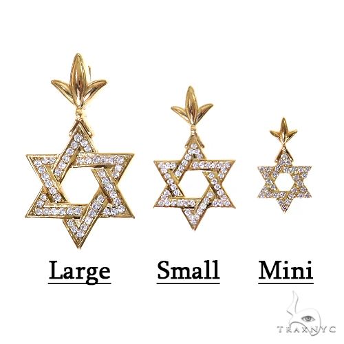 18K Gold Star Of David Diamond Pendant Mini, photo 8 of 8