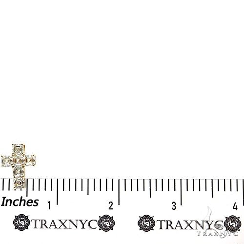14K Gold Asscher Cut Lab-Grown Diamond Cross Pendant, photo 5 of 7