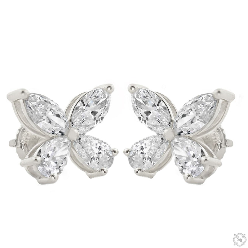 14K Gold Diamond Butterfly Earrings (Lab), photo 4 of 16