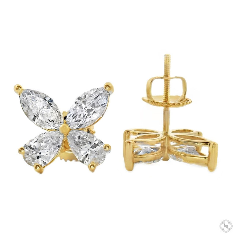 14K Gold Diamond Butterfly Earrings (Lab), photo 6 of 16