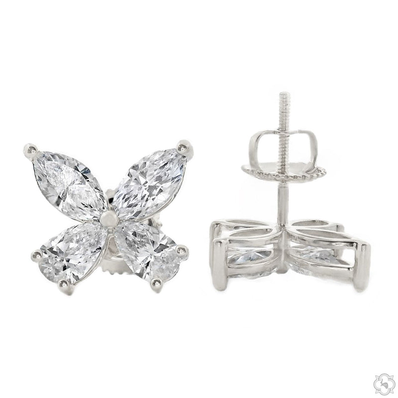 14K Gold Diamond Butterfly Earrings (Lab), photo 5 of 16
