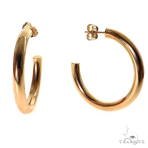 14K Gold Hoop Earrings 30mm 69923 - Image 2