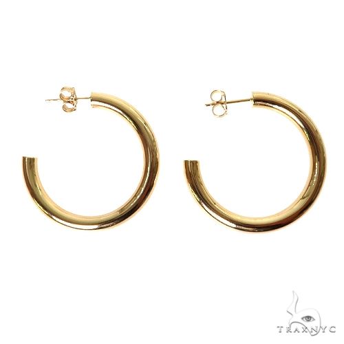 14K Gold Hoop Earrings 30mm 69923 - Image 3