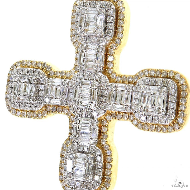 14K Gold Baguette Diamond Cross Pendant, photo 4 of 7