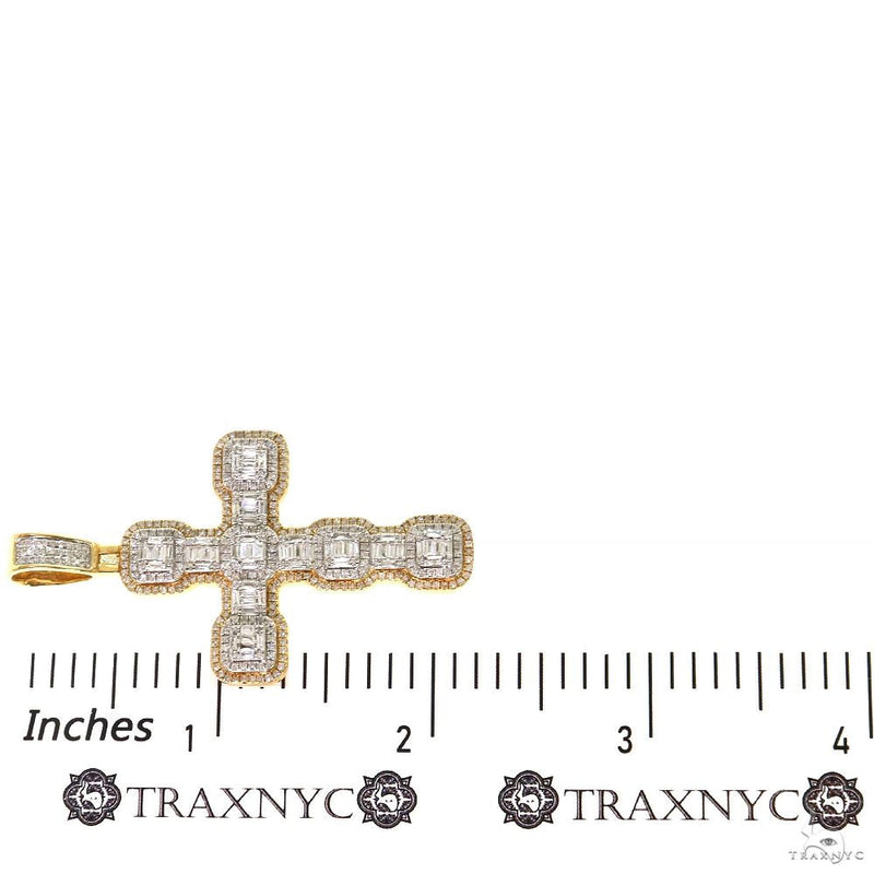 14K Gold Baguette Diamond Cross Pendant, photo 6 of 7