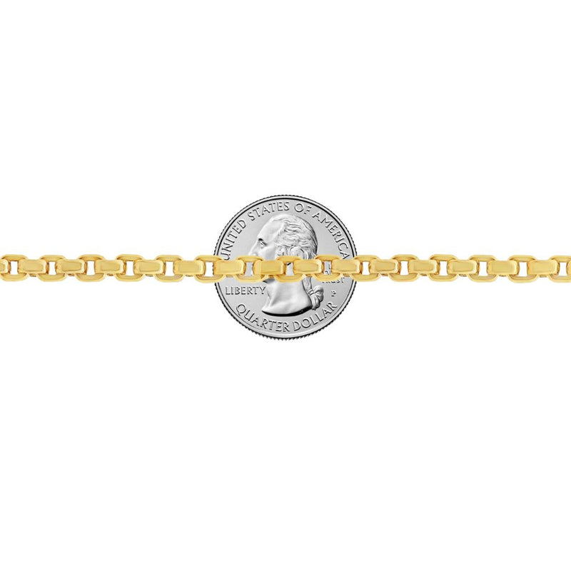 14K Yellow Gold Solid Round Box Link Bracelet 8.75 Inches 4.5mm, photo 6 of 7